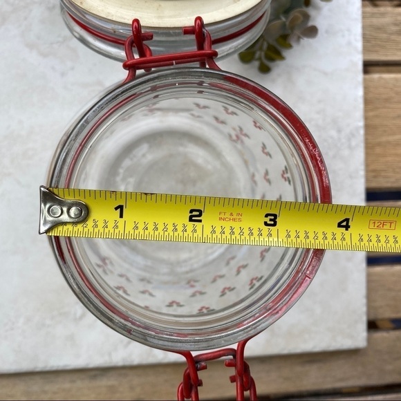 Vintage Christmas holly duck glass canister w lid - Picture 11 of 11